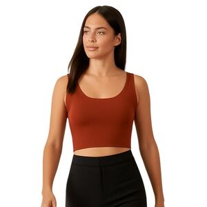 Babaton Dark Terracotta Top Babaton Contour Scoopneck Tank